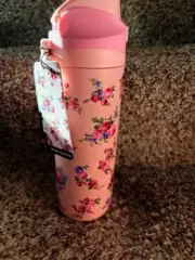 Hydrapeak Artisian Collection PINK Rosette Floral Water Bottle Tumbler 26oz