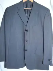 GEORGE MEN'S BLAZER, NEW, DARK GRAY, PINSTRIPES SIZE 42R 3 BUTTON FRONT