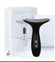 Microcurrent Face Neck Lift Beauty LED Photon Red Light Therapy Facial Massager Skin Care Anti Wrinkle Double Chin Tightening-Black