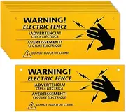 CDXHOME 10Pcs Electric Fence Warning Signs - Plastic Caution Danger Sign - No Touching or Climbing Sign for Farm, Pastures, Home, Yard, Warehouse - 10 x 4 Inch