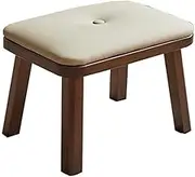 Small Foot Stool Ottoman, Soft Footrest Ottoman with Wood Legs, Padded Foot Rest for Entryway, Soft Footrest Ottoman with Wood Legs Under Desk