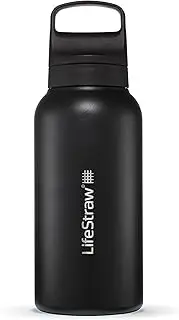 Lifestraw Go Series 2.0 Stainless Steel Water Bottle with Filter, Black, 1 Litre Capacity