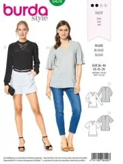 Burda Style Sewing Pattern 6424 Womens Top / Misses Blouse Sz 10 to 20 - Uncut