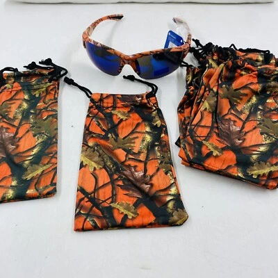 30 Camo Micro Fiber Sunglasses Carrying Pouch New Eyeglass Cleaning Cloth Orange