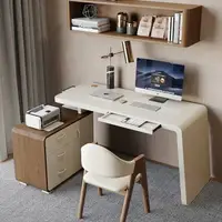 在飛比找樂天市場購物網優惠-實木辦公桌家用電腦桌臺式輕奢現代簡約l型旋轉書房轉角書桌臥室