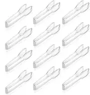 Xuegier 12PCS Serving Tongs Spoon Fork Scalloped Serving Utensils Charcuterie Accessory for Food Appetizers Transparent