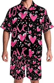 [KQNZT] Men's Hawaiian Shirts and Shorts Set, Mens Short Sets 2 Piece Outfits, Beach Outfits for Men, Pink Halloween Spider Web Pattern, Mens Summer Outfits
