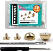 24 Pcs Gold Rivets Stud Handbag Purse Feet 1/2 Inch round Metal Solid Brass Stud