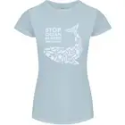 Stop Ocean Plastic Pollution Climate Change Womens Petite Cut T-Shirt