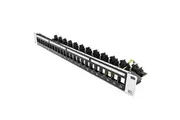DYNAMIX 24 Port 19'' 1RU STP / UTP Unloaded Keystone Patch Panel with Rear Cable