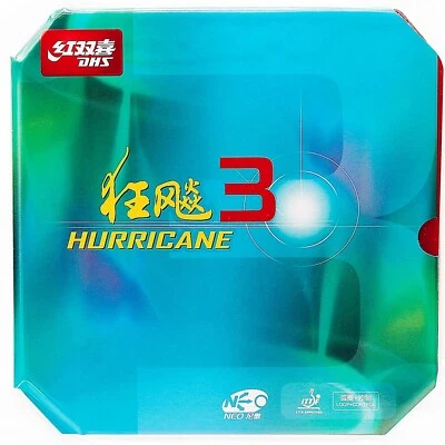 DHS Hurricane 3 NEO Table Tennis Ping Pong Sheet Rubber Red ( 40°/2.2mm )