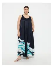 [Commonry] Ellise Print Dress in Black