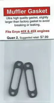 Enya 40X & 45X Exhaust/Muffler Gasket 2 Pack NIP