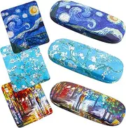 [BOUMUSOE] 3 Pack Hard Eyeglass Case, Protective Hard Shell Glasses Case with Cleaning Cloth Portable Eyewear Case for Women Men, Classic, Medium (WUGIBHHEQ4804)
