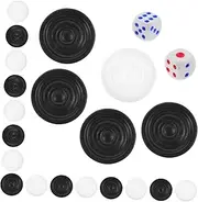 JOINPAYA Backgammon and Checkers Game Accessory Round Plastic Checker Pieces for Travel