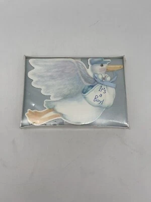 NOS Vintage Hallmark Birth Announcements Sealed Stork Baby Boy Set of 10