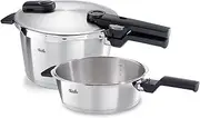 [Fissler] Vitaquick Premium Pressure Cooker Set, 2-Piece Diameter 22 cm (1 Pressure Cooker 4.5 L, 1 Pressure Frying Pan 2.5 L) - Induction
