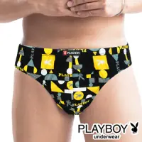 在飛比找Yahoo奇摩購物中心優惠-男內褲 MIT製 PLAYBOY 精梳棉印花三角褲 -單件(