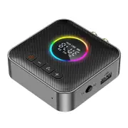 3 in 1 Digital Display bluetooth 5.4 Audio Transmitter Receiver FM Modulator Transmitter 3.5MM AUX RCA USB Type-C Multi-