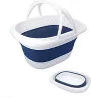 Collapsible Laundry Baskets，Foldable Storage Foldable Pop Up Container/Organizer, Blue