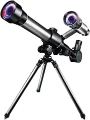 Outdoor Telescope High Clear Astronomical Refracting Telescope Science Teaching Toy with 20X 30X 40X Magnification Eyepieces Tri-pod for Kids Children Beginners