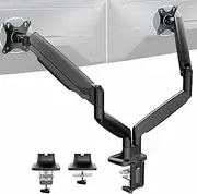 VIVO Premium Aluminum Heavy Duty Dual Monitor Arm for Ultrawide Monitors up to 40 inches and 30 lbs Each, Desk Mount Stand, Pneumatic Height, Max VESA 100x100, Black, STAND-V220Q