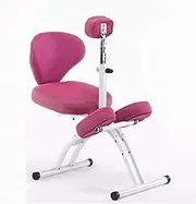 Kneeling Chair Office Folding, Posture Correcting Stool with Back Support Ergonomic Folding Improve Your Posture with an Angled Seat,D