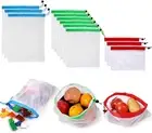 [12Pack] Reusable Mesh Produce Bags Washable Eco-Friendly Bags for Grocery Shopp