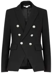 Veronica Beard Miller Dickey Crepe Blazer - Black - 12 12
