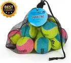 Squeak Tennis Balls for Dogs, 12 Pack, Pink & Blue, Fits Most Ball Throwers