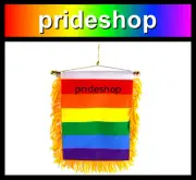 Rainbow Mini Flag Dangler Sucker Car Shop Window Decoration Gay Lesbian #99