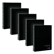 5pc Spirax 401 Platinum A5 Spiral Notebook Writing Stationery 200-Pages Black