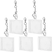 [BESPORTBLE] 5pcs Mini CD Keychain: Blank Dvd Jewel Cases Keyring Miniature Album Keychain Charm Souvenir Backpack Pendant For Music Lovers