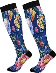 [Caihoyu] Womens Compression Socks Compression Sock 15-20 mmHg for Nurses, Pregnancy, Flying, Running,Travel