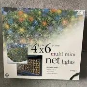 Christmas Multi Mini Net Lights 4ft x 6ft 150 Lights Indoor/outdoor Green Wire