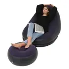 Inflatable Lazy Sofa Chair Flocking Foldable Sofa with Slip-On Lounge Chair Set