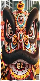 RPLIFE Cantonese Lion Dance Tiger's Head Hat Beach Towels, Sand Free Beach Towel