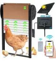 Smart Automatic Chicken Coop Door Solar Powered Timer/Light Sensor Setting Remo