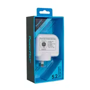 PowerFlo+ Triple Port 5.2A AC Charger with Smart Chip 2 X USB, 1 X Type C Output - White