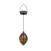 Hanging Solar Lights Outdoor,Retro Solar Lantern LED Garden Lights Metal Lamp Waterproof for Porch Garden Outdoor Hanging Decor (1Pack)