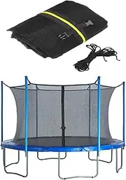 Trampoline Safety Net Replacement, with Dual-Headed Zippers and Protection Buckles, Round Trampoline Enclosure Surround Netting, Net Only