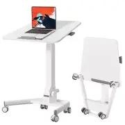 Foldable Mobile Standing Desk 90 Tiltable Rolling Standing Desk Height Adjustabl
