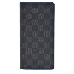 LV N63266 BRAZZA經典Damier棋盤格摺疊長夾(藍色-展示品)