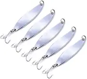 HANABASS 5 Pcs Reflective Metal Fishing Lure Kit Strong for Lake Sea Fishing Durable Fish Attractant for Freshwater Saltwater Anglers