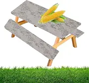 Picnic Table Cover | Elastic Picnic Table Cover with Bench Covers | Fitted Picnic Table Cover with Bench Covers and Bag, Outdoor Waterproof Picnic Tablecloth with Elastic Edges Buniq