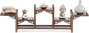Solid Wood Multi-Treasure Rack Base Display Purple Clay teapot Rack Chinese Multi-Treasure Rack Chicken Wing Wood,H
