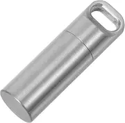 LIFKOME Stainless Steel Mini Keychain Pill Organizer Small Pill Case with Tightly Sealed Lid for Travel Camping and Daily Use and Lightweight Medication Container