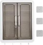 Wall Mounted Bathroom Cabinet with Hooks Expandable Top Water Resistant Doors PP Material Over The Door Organizer for Skincare Toiletries Cosmetics White