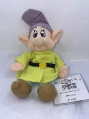 WALT DISNEY RETIRED SNOW WHITE SEVEN DWARVES DOPEY 8' BEAN BAG PLUSH BEANIE MWT