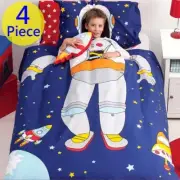 Cubby House Kids Spaceman DOUBLE Bed Quilt Cover Set. Reversible. Spaceships